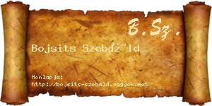 Bojsits Szebáld névjegykártya